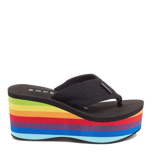 Rocket Dog Crush Rainbow Black Platform Flip Flop  Rocket Dog