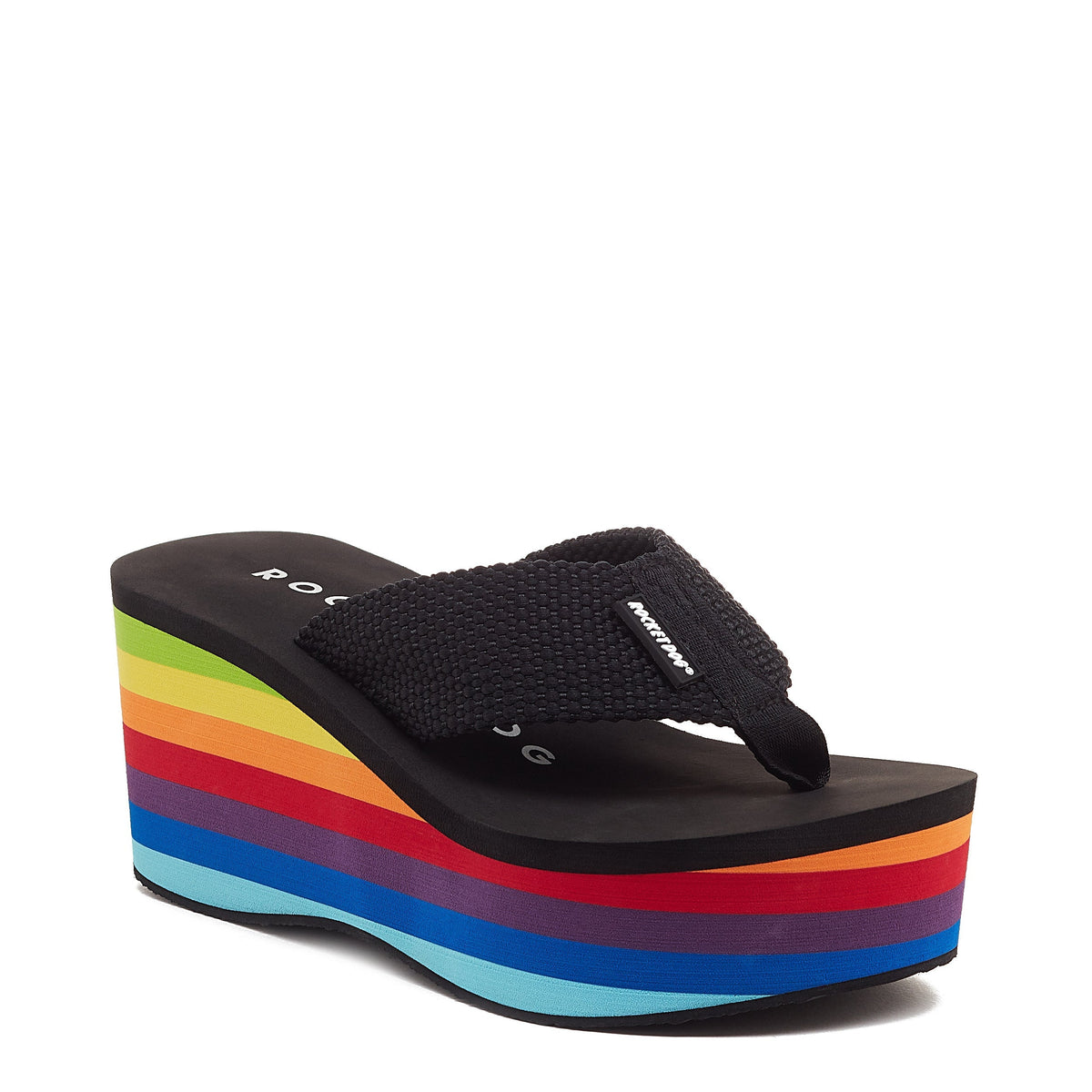 Rocket Dog Crush Rainbow Black Platform Flip Flop  Rocket Dog