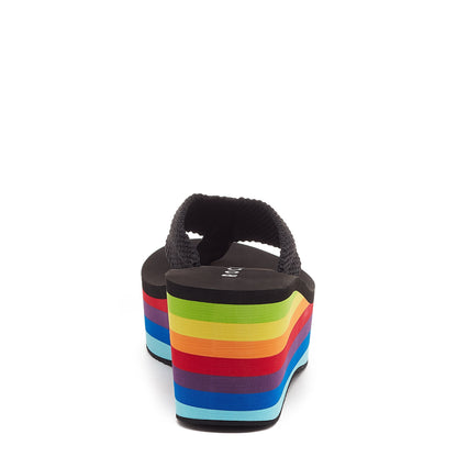 Rocket Dog Crush Rainbow Black Platform Flip Flop  Rocket Dog
