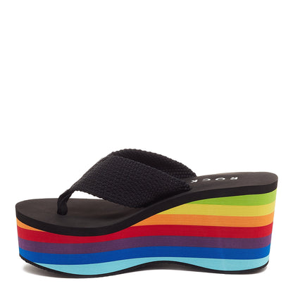 Rocket Dog Crush Rainbow Black Platform Flip Flop  Rocket Dog