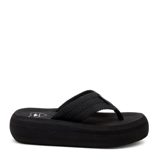 Rocket Dog Sandy Black Webbing Platform Flip Flop