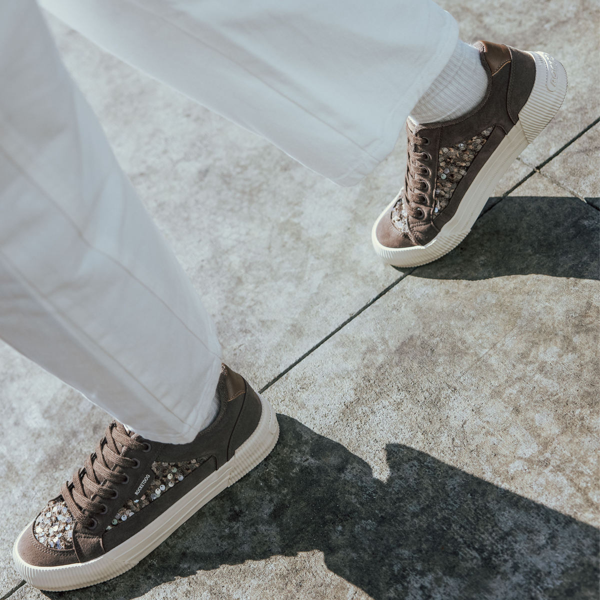 Rocket Dog Cheery Brown Sequin Sneaker