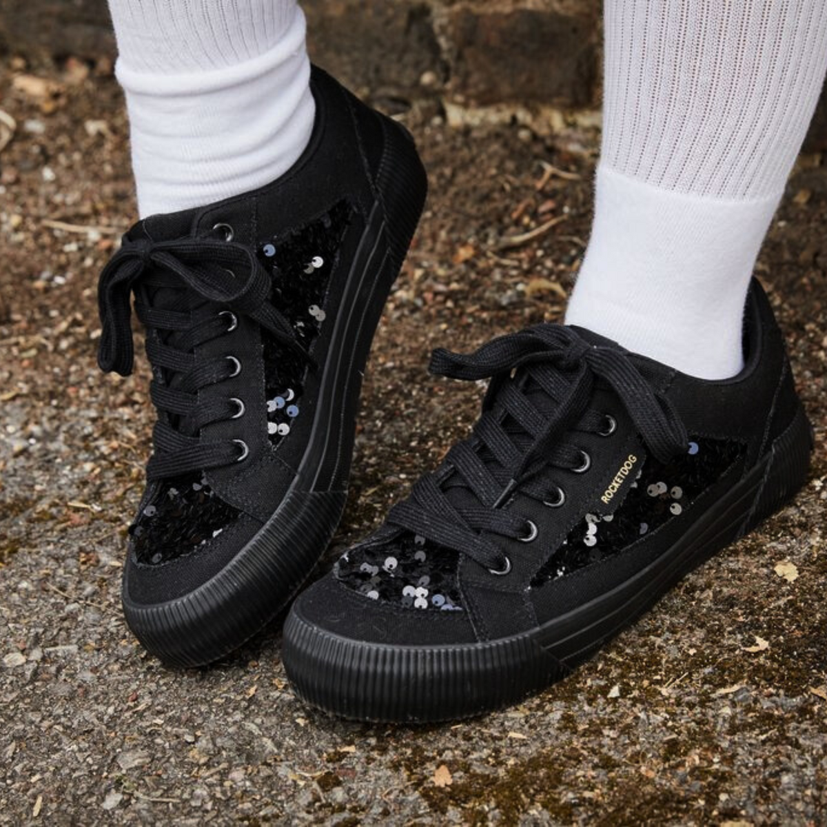 Rocket Dog Cheery Black Sequin Sneaker