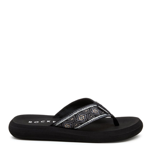 Rocket Dog Spotlight Black Multi Flip Flop