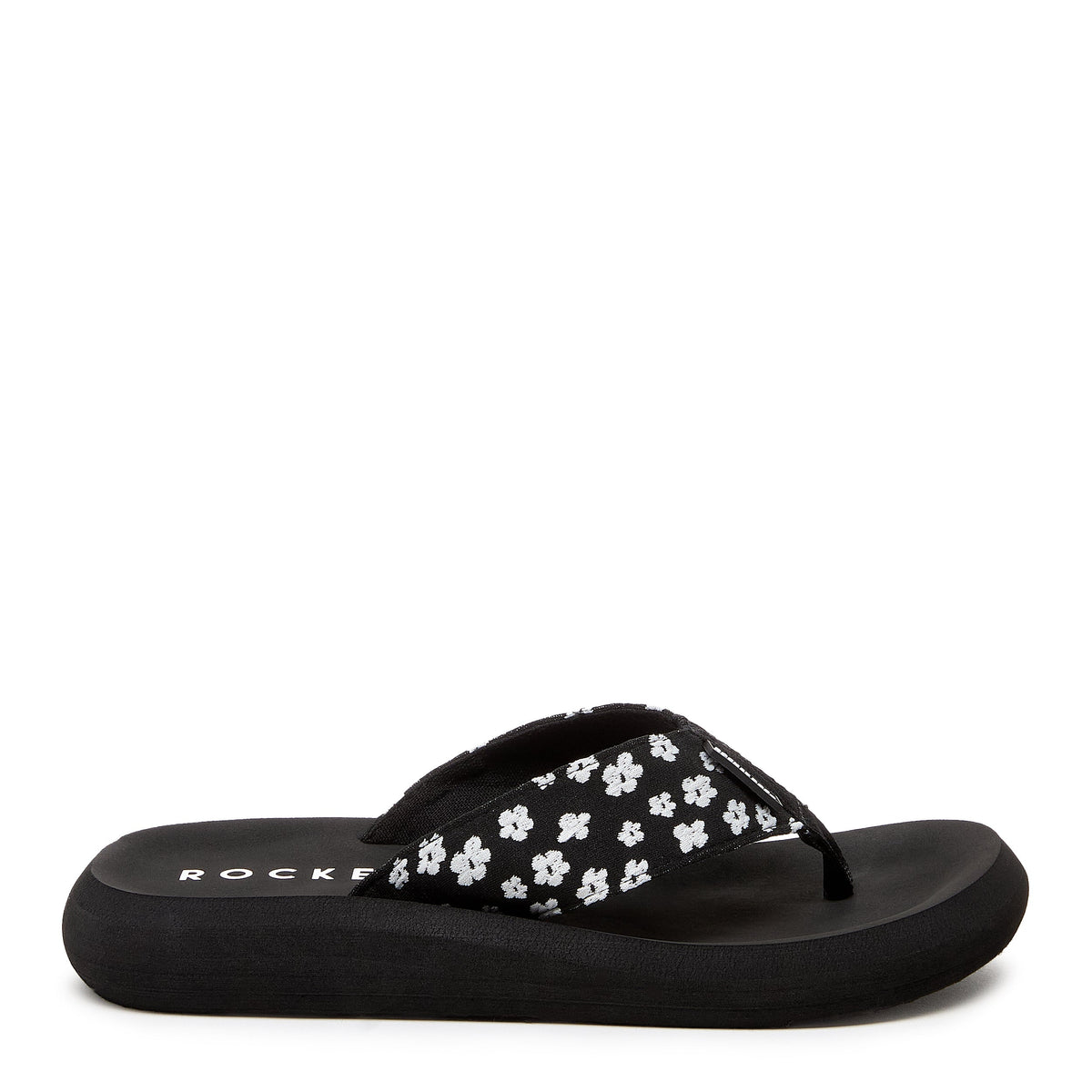 Rocket Dog Spotlight Black Pixie Floral Flip Flop