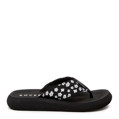 Rocket Dog Spotlight Black Pixie Floral Flip Flop