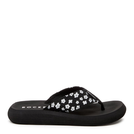 Rocket Dog Spotlight Black Pixie Floral Flip Flop