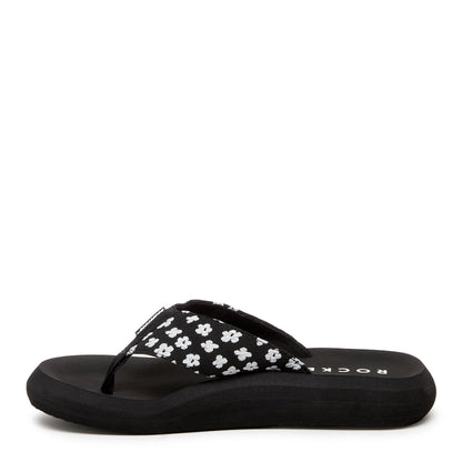 Rocket Dog Spotlight Black Pixie Floral Flip Flop