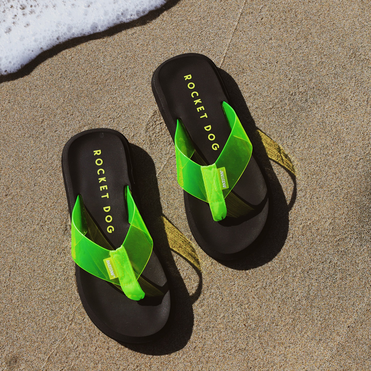 Rocket Dog Sunset Neon Green Flip Flop