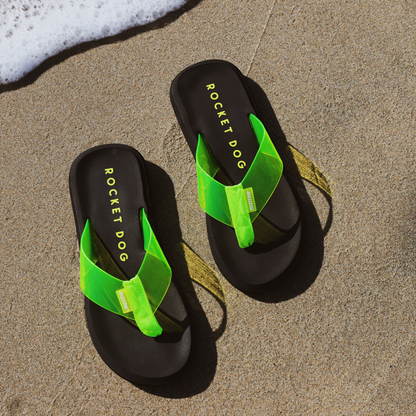 Rocket Dog Sunset Neon Green Flip Flop