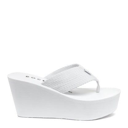 Rocket Dog Diver White Wedge Flip Flop