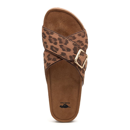 Rocket Dog Annie Tan Leopard Print Sandals