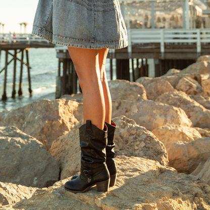 Rocket Dog Sidestep Black Western Boot