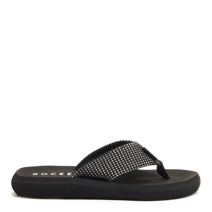 Rocket Dog Spotlight Black Mesh Flip Flop