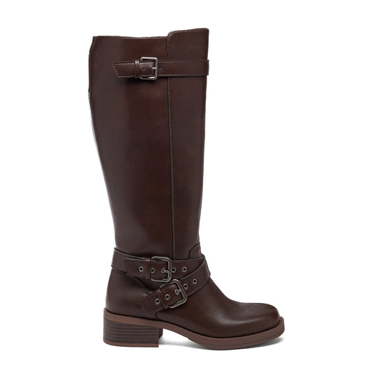 Rocket Dog Rocket Dog Women’s Fillie Dark Brown Tall Buckle Boots